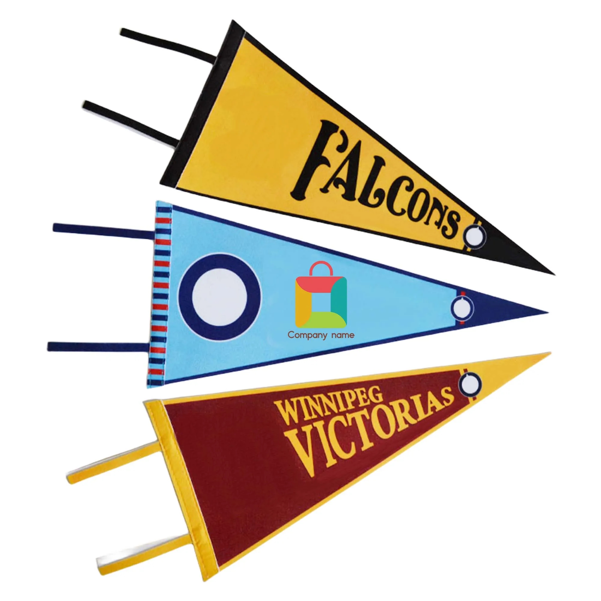 MOQ 50pcs Sublimation Triangle Felt Flag Pennant 2