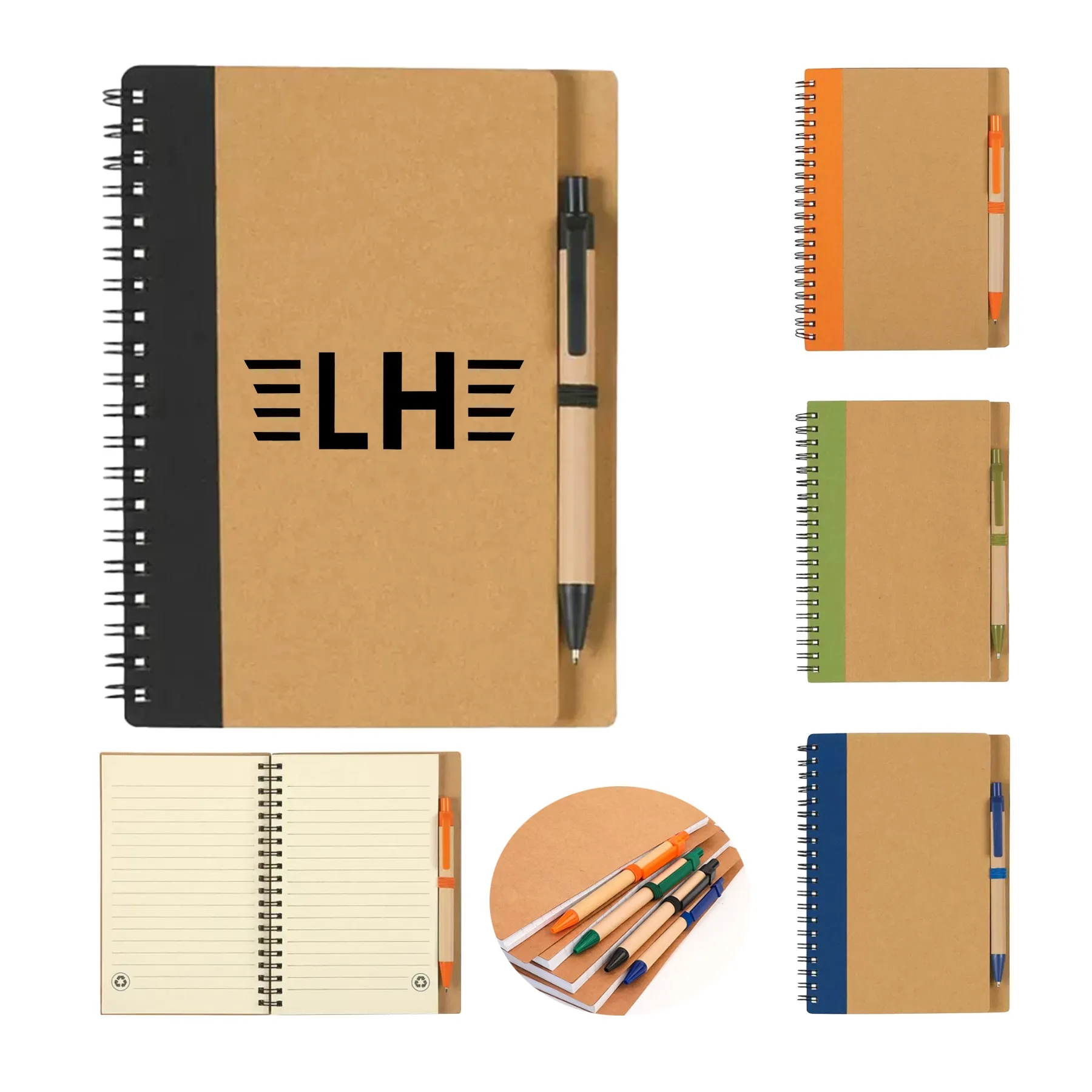 Lined Spiral Notebook With Ballpoint Pen 2