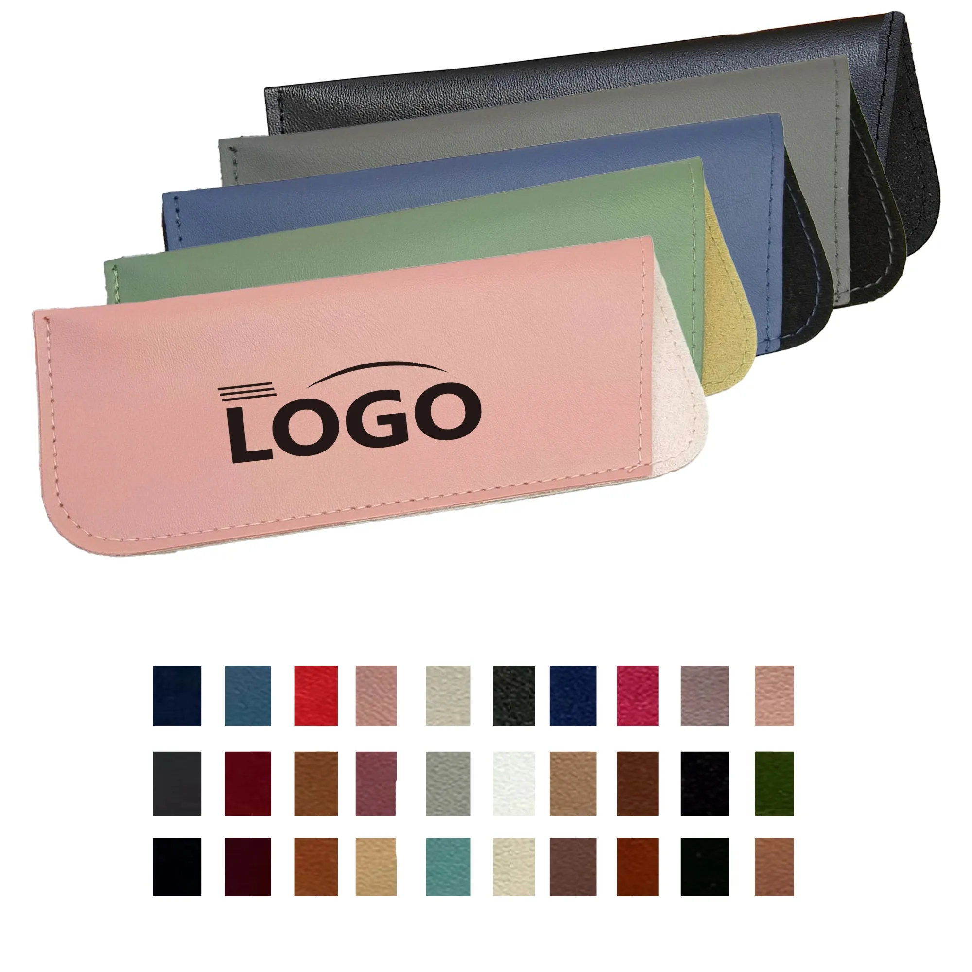 PU Leather Eyeglass Case Soft Glasses Portable Pouch 8