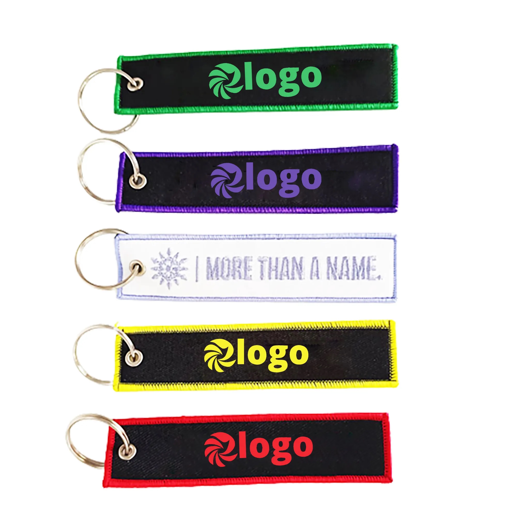 Embroidered Fabric Keychain Tag