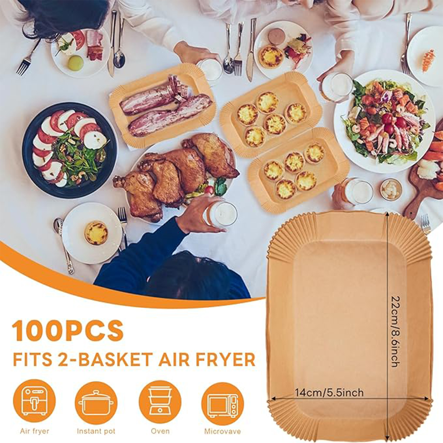 Disposable Rectangular Air Fryer Paper 3