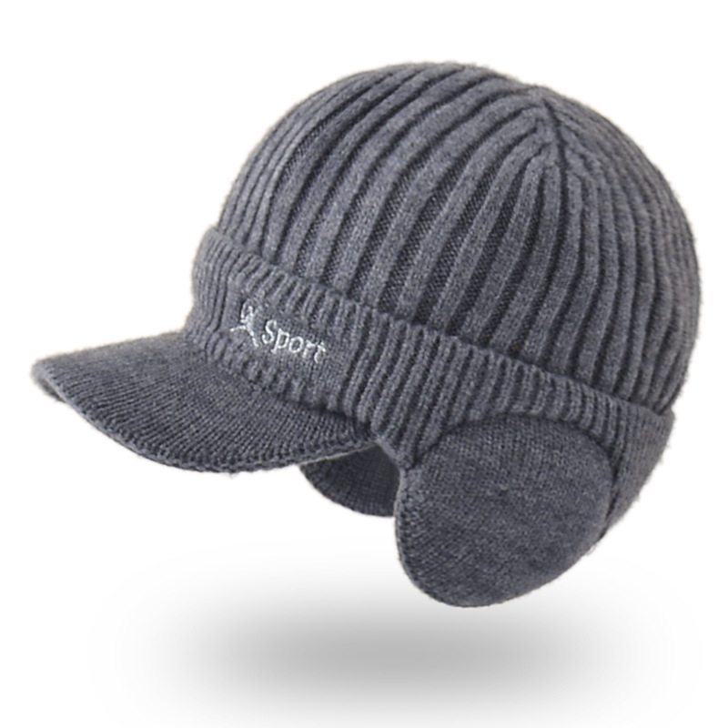 Knit Beanie Winter Fleece Lined Skull Cap w/ Ear Flaps 18