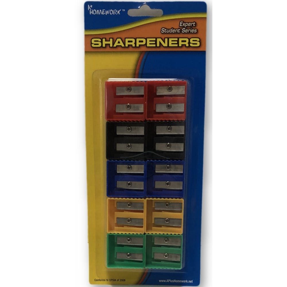 Pencil Sharpeners - 10 Count Dual Blades Assorted Colors 2