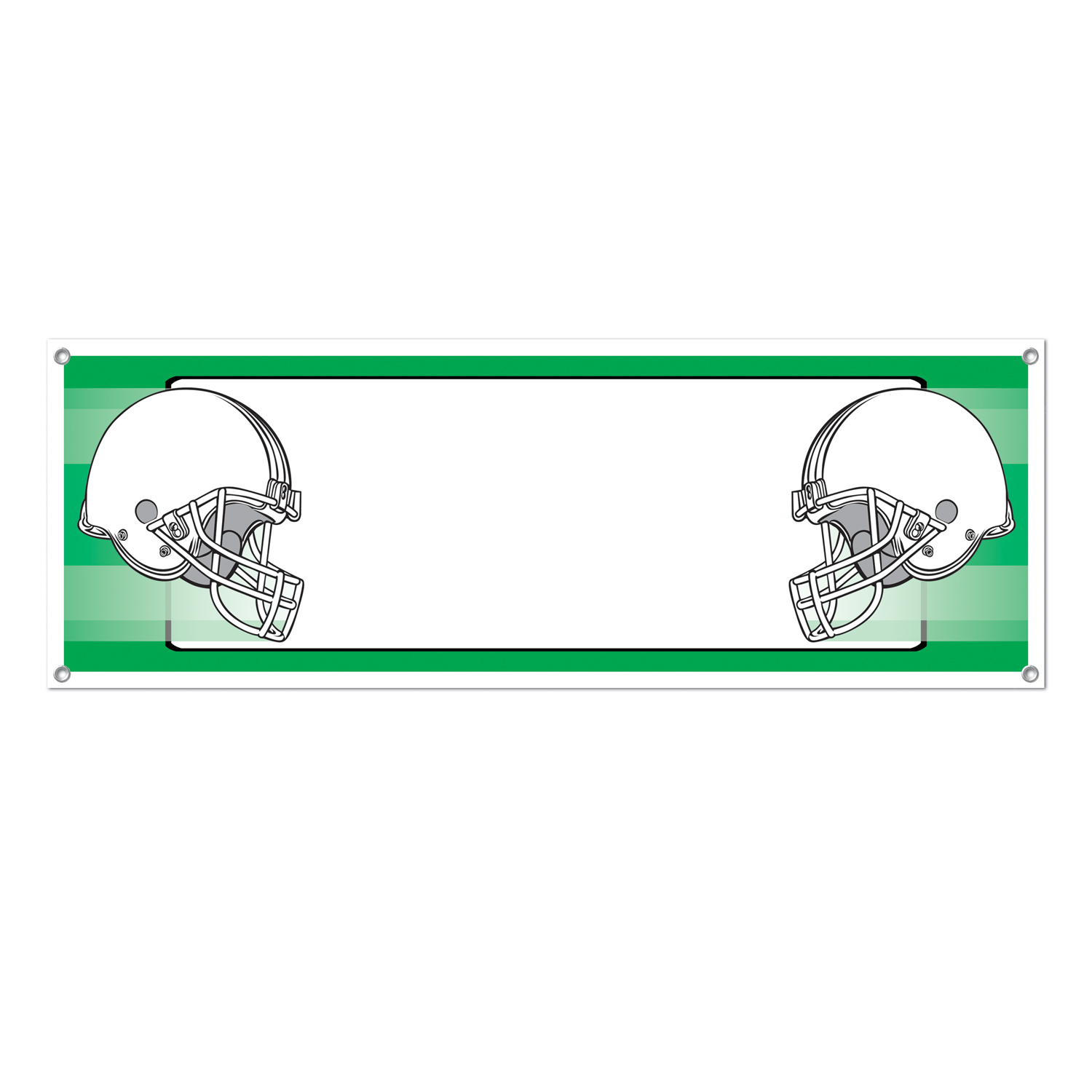 Opposing Helmets Sign Banner