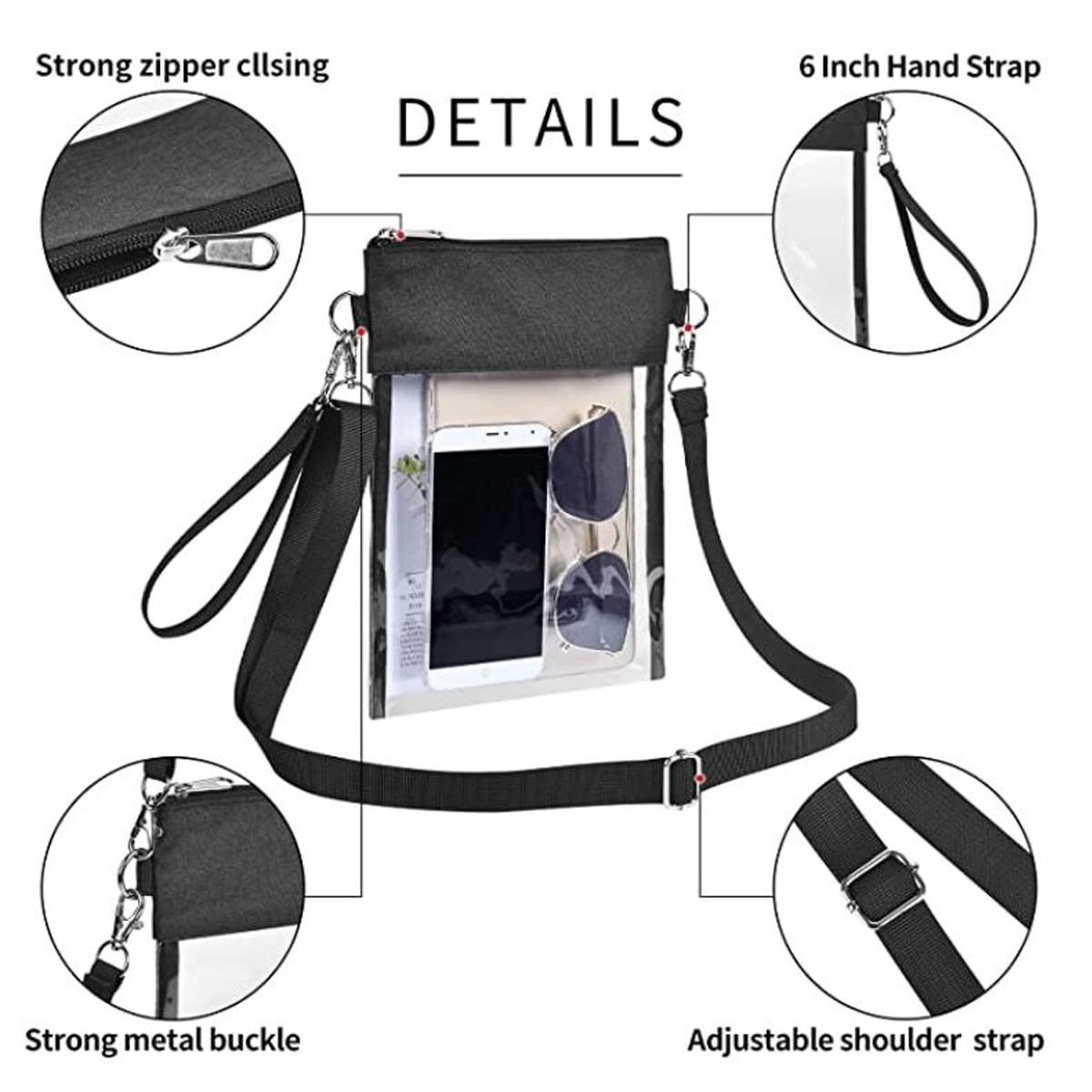 Clear Tote Crossbody Purse Bag 3