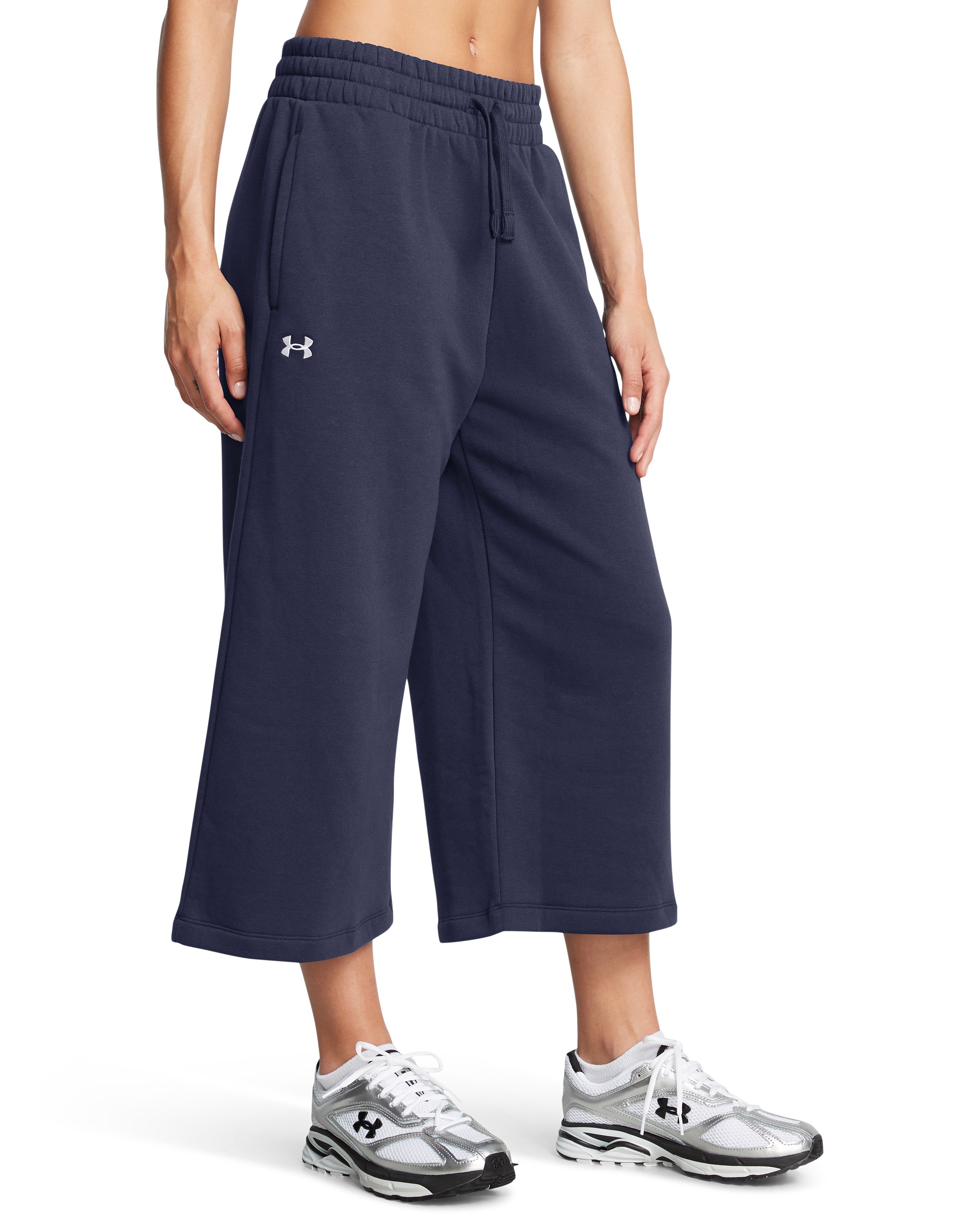 UA Rival Fleece Women's Wide Leg Crop Pants 5
