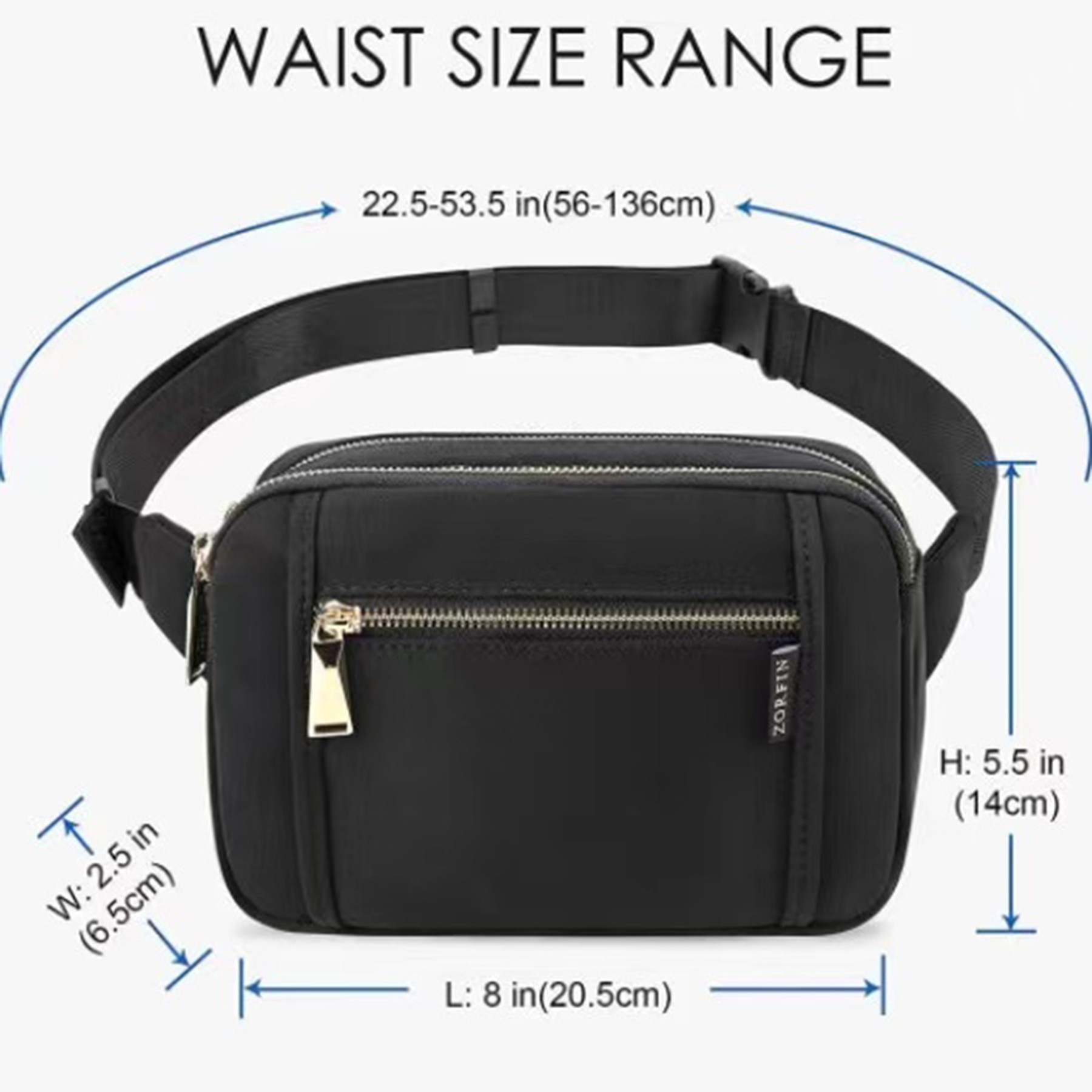 5 Zipper Pockets Belt Bag 2