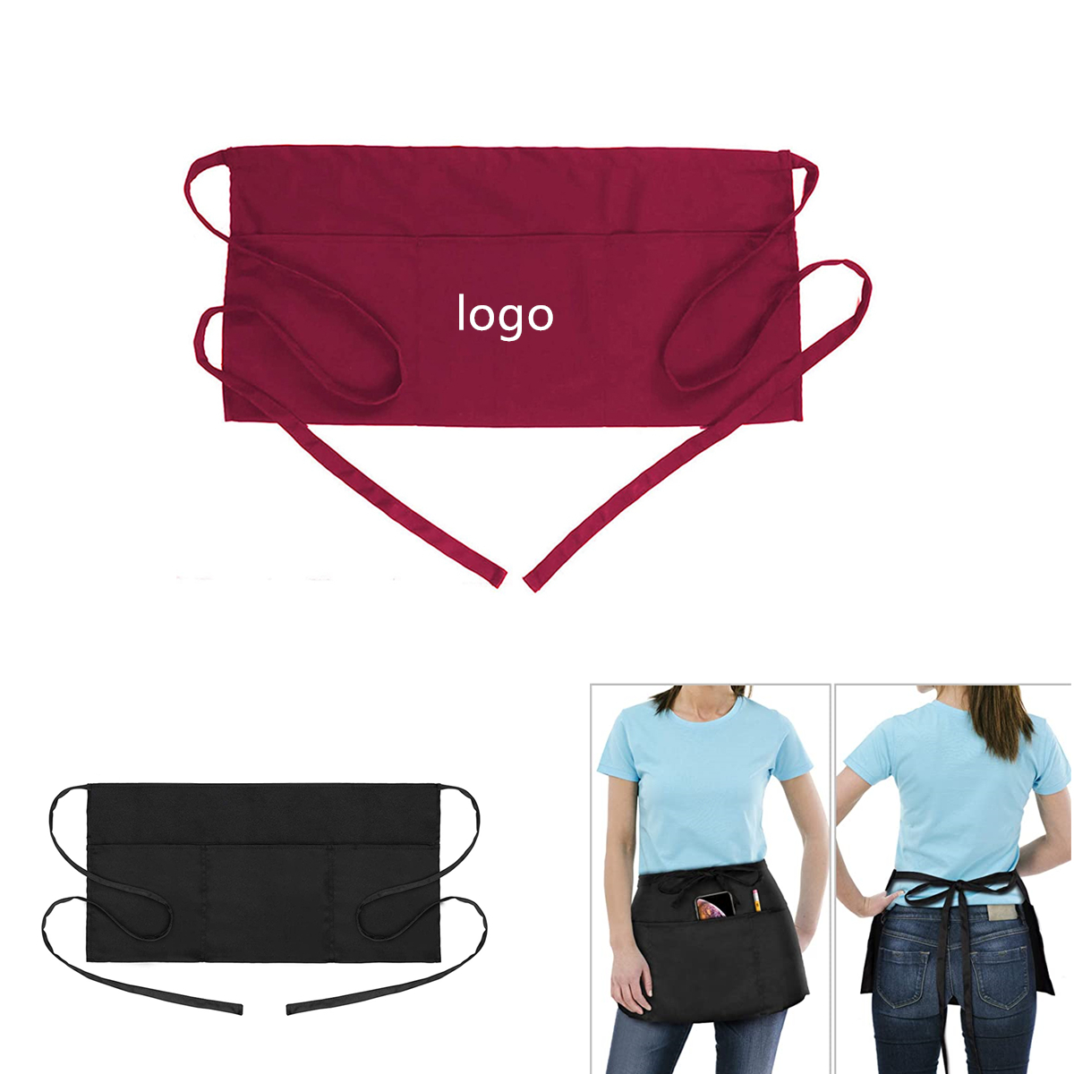 Waitress Waiter Server Short Aprons 1