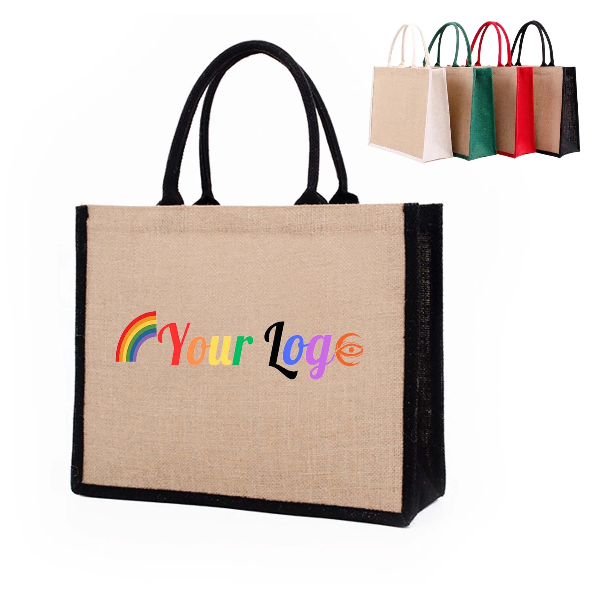 MOQ50 Jute Tote Bag, custom tote bag with logo imprint 3