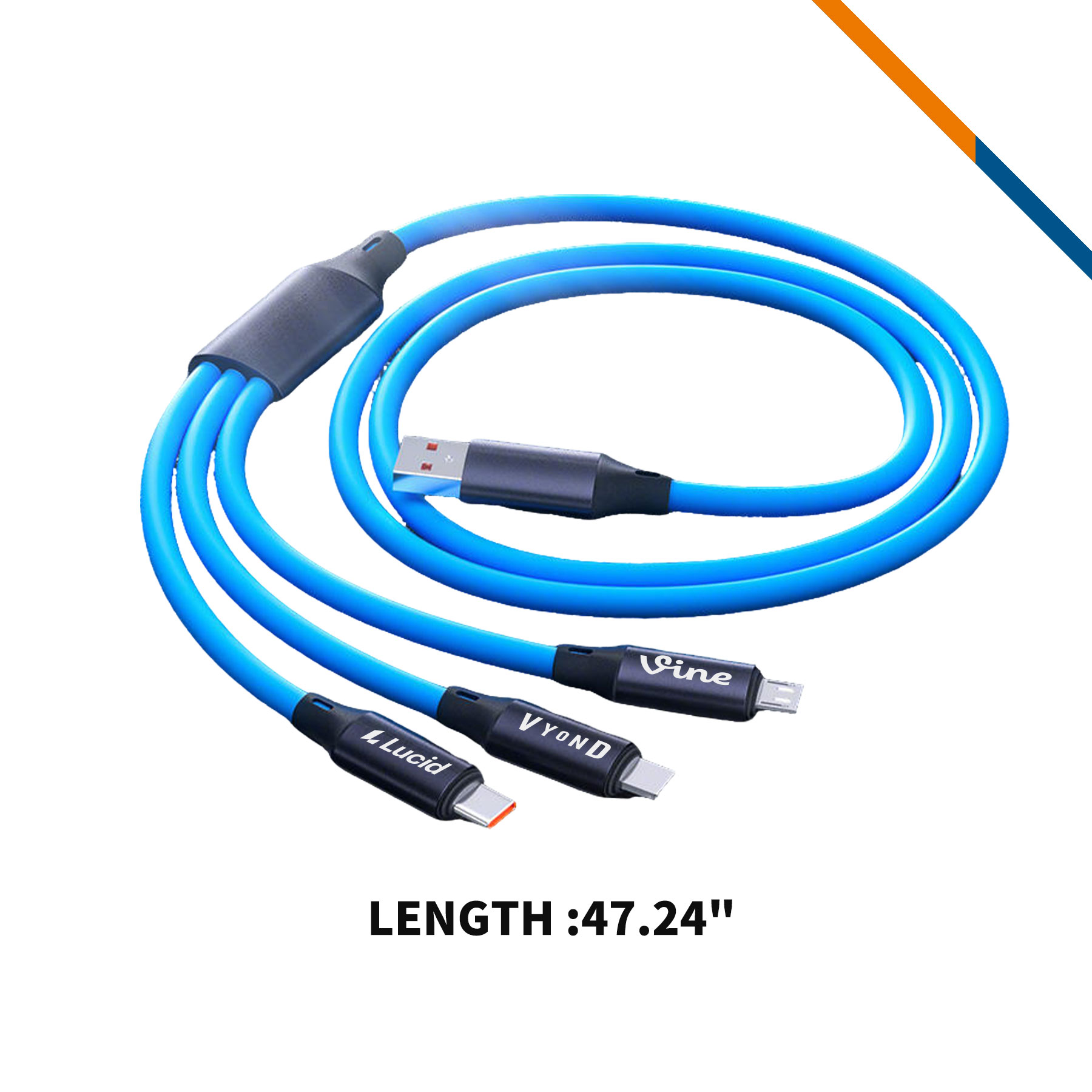 Pasor 3in1 Fast Charging Data Transfer Cable 2