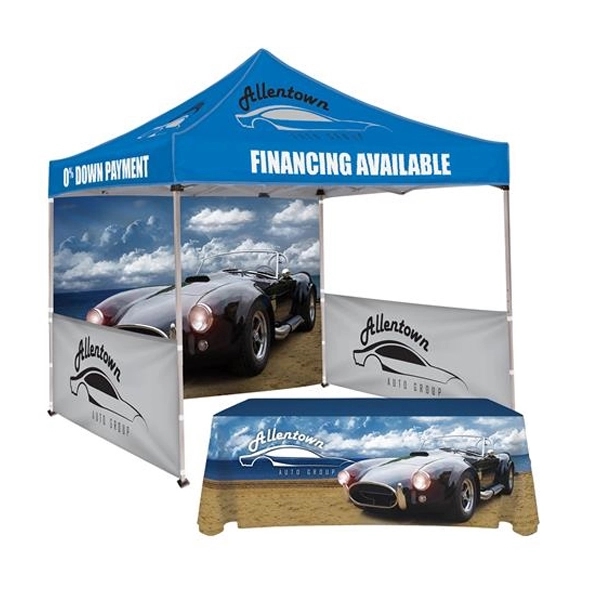 10' Square Tent w/One Full &Two Half Walls & 6FT Table Cover 2