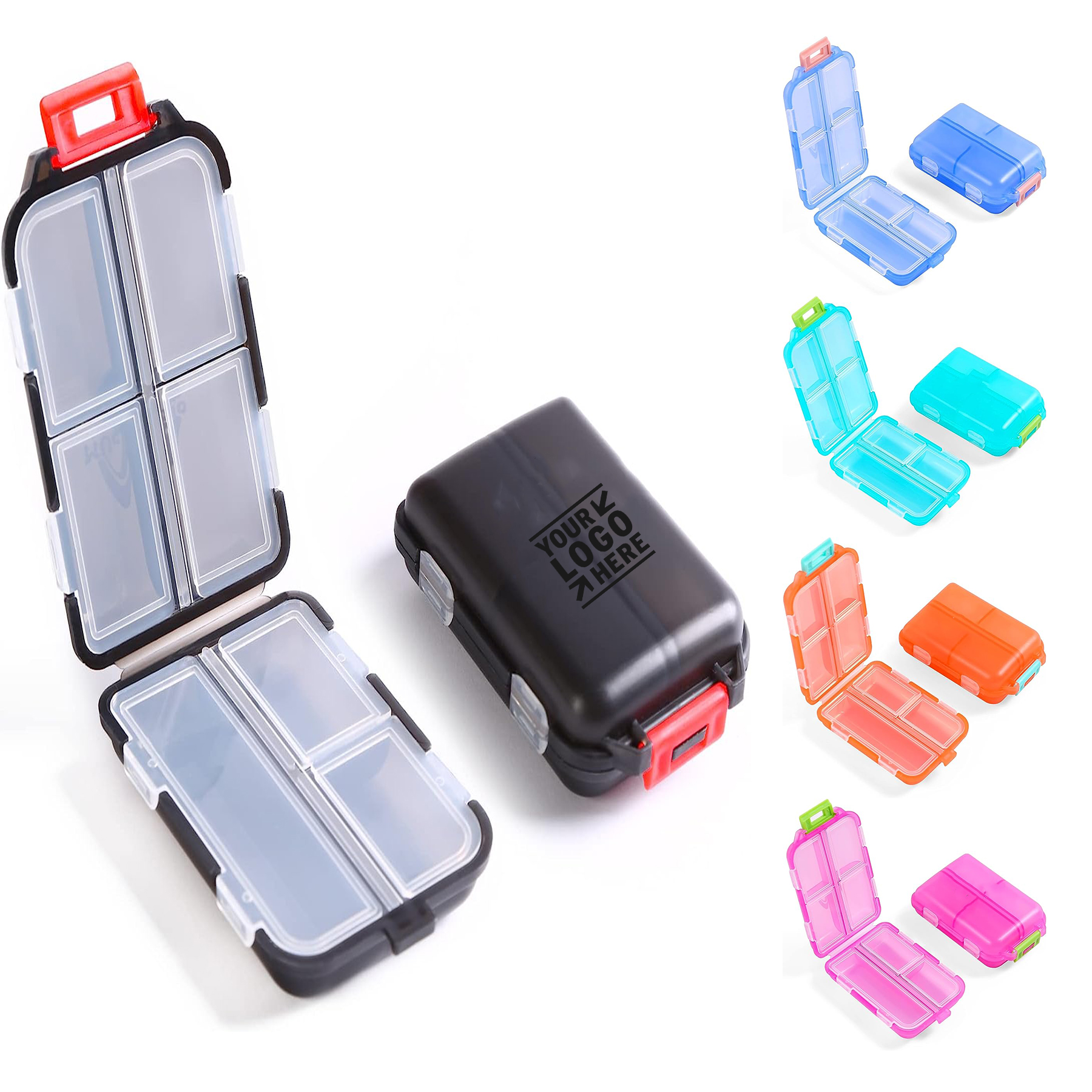 2PS Weekly BPA-Free Medicine Organizer 7 Day Daily Small Folding Travel Vitamin Pill Box with Lock 2