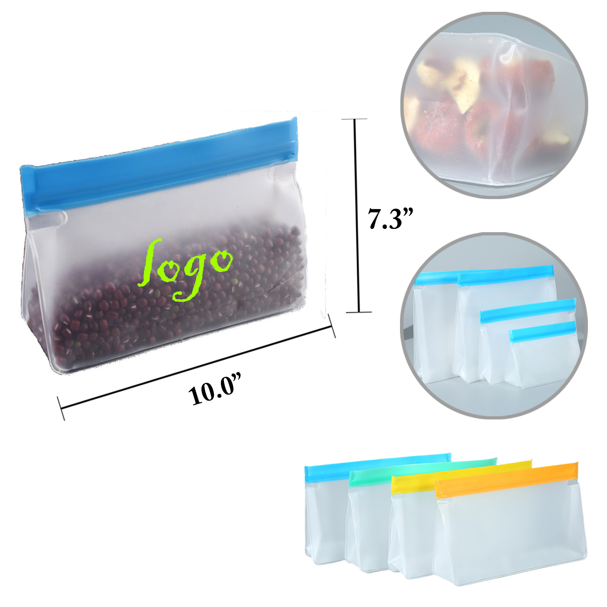 MOQ100 Medium PEVA Food Storage Bags 2