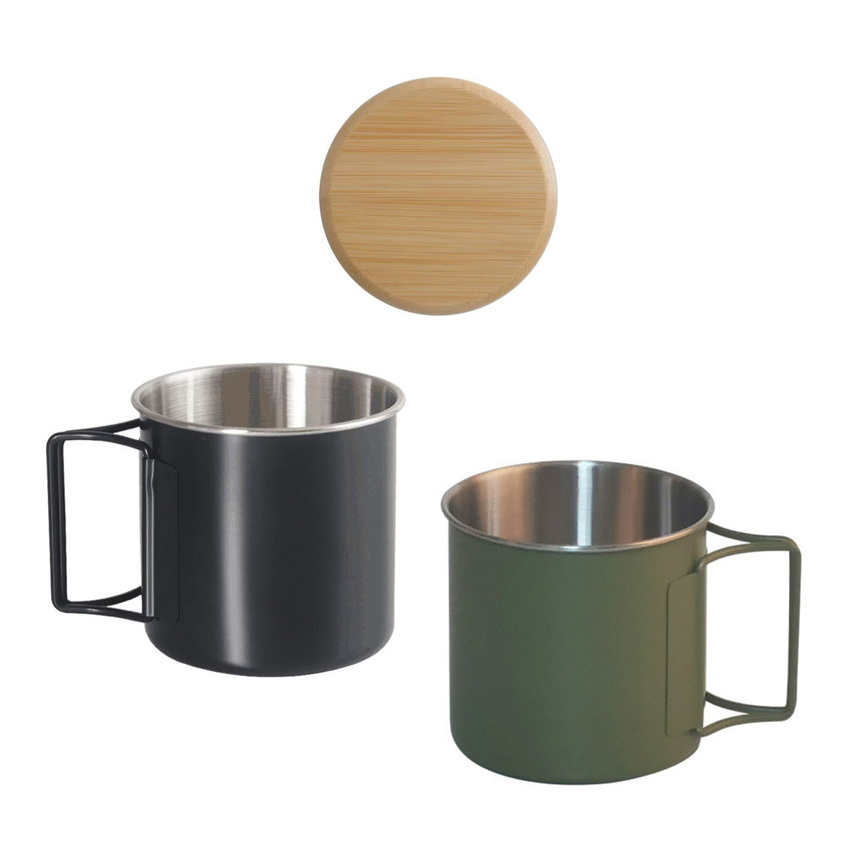 12.2, 16.9 Oz Stainless Steel Camping Foldable Handle Mugs 3