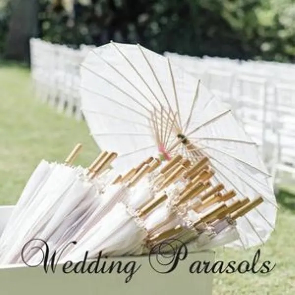 Wholesale White Wedding Paper Parasols 1