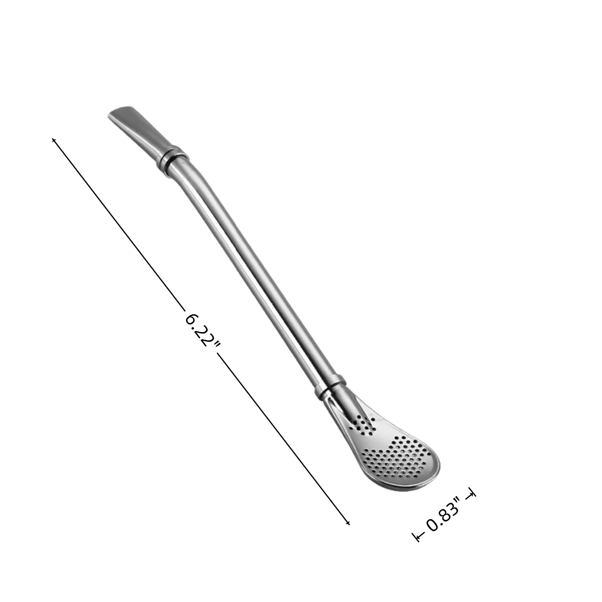 Stainless Steel Straw Spoon Stirrer With Straining Tip 4