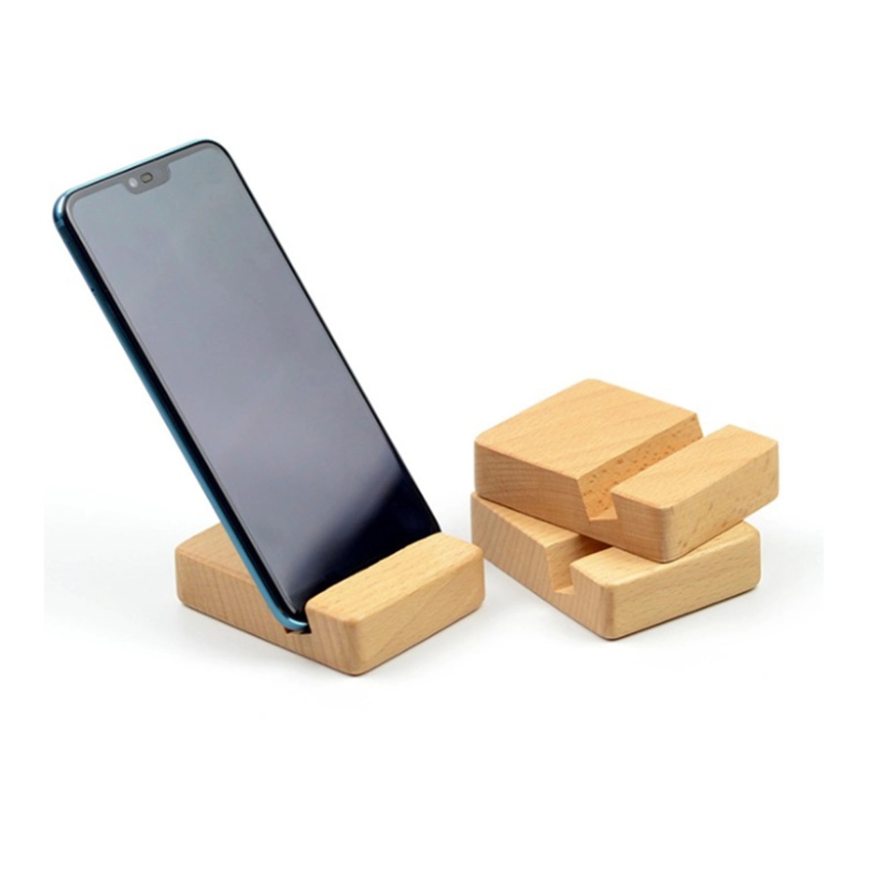 Wood bamboo Desk Phone Holder Stand 2