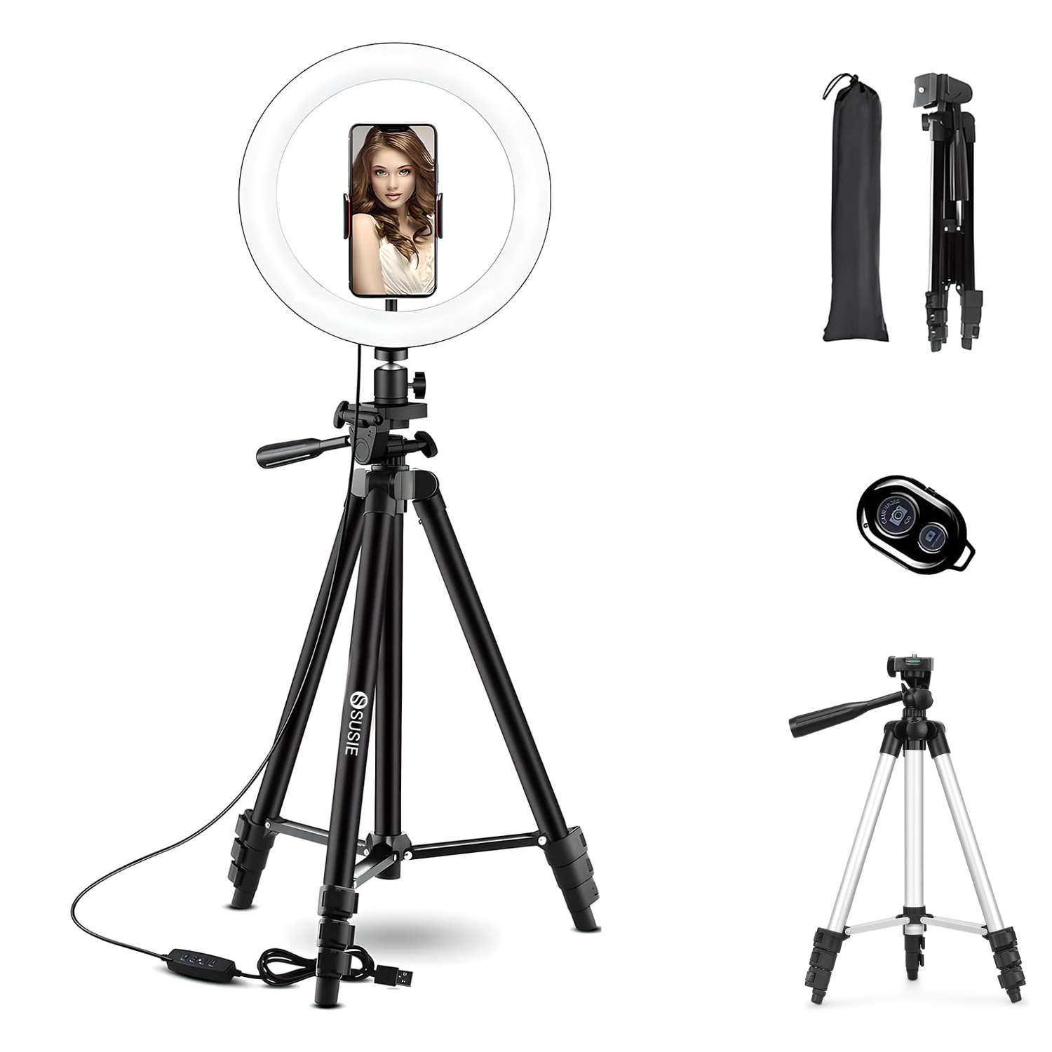 Adjustable Remote Compatible Ring Light with Tripod Stand 2