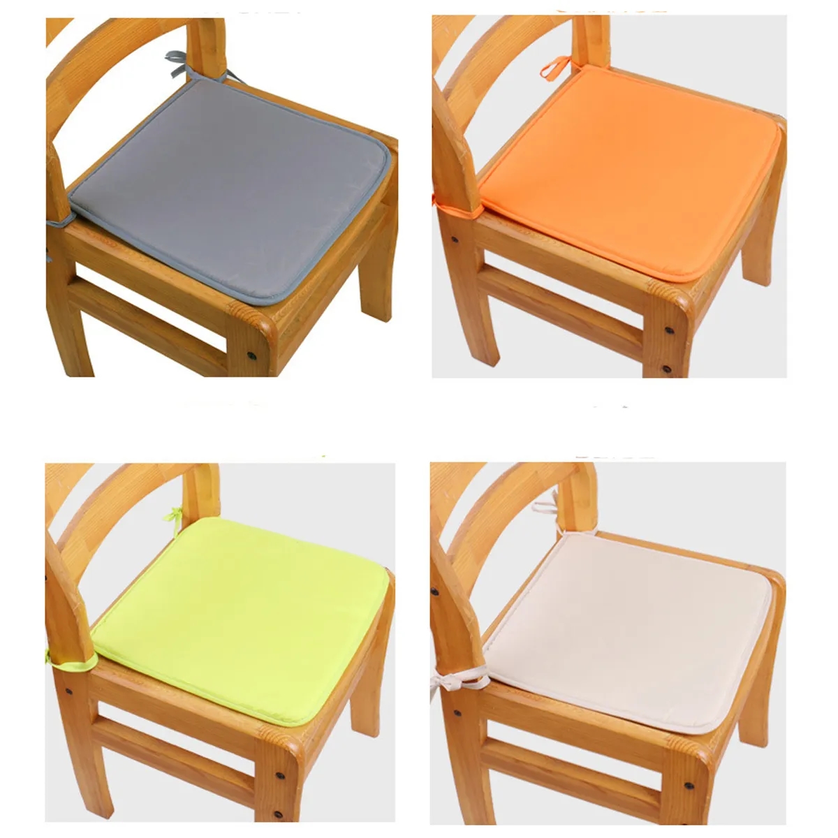 Square Seat Covers Chair Mat Cushion Pads with Ties 5