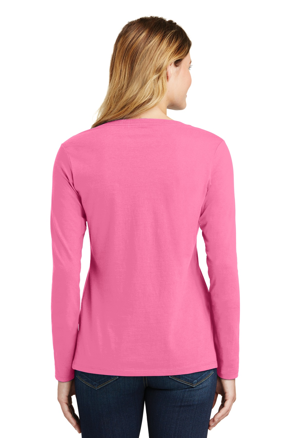 Port & Co Women's Long Sleeve Fan Favorite V-Neck Tee. LPC450VLS 90