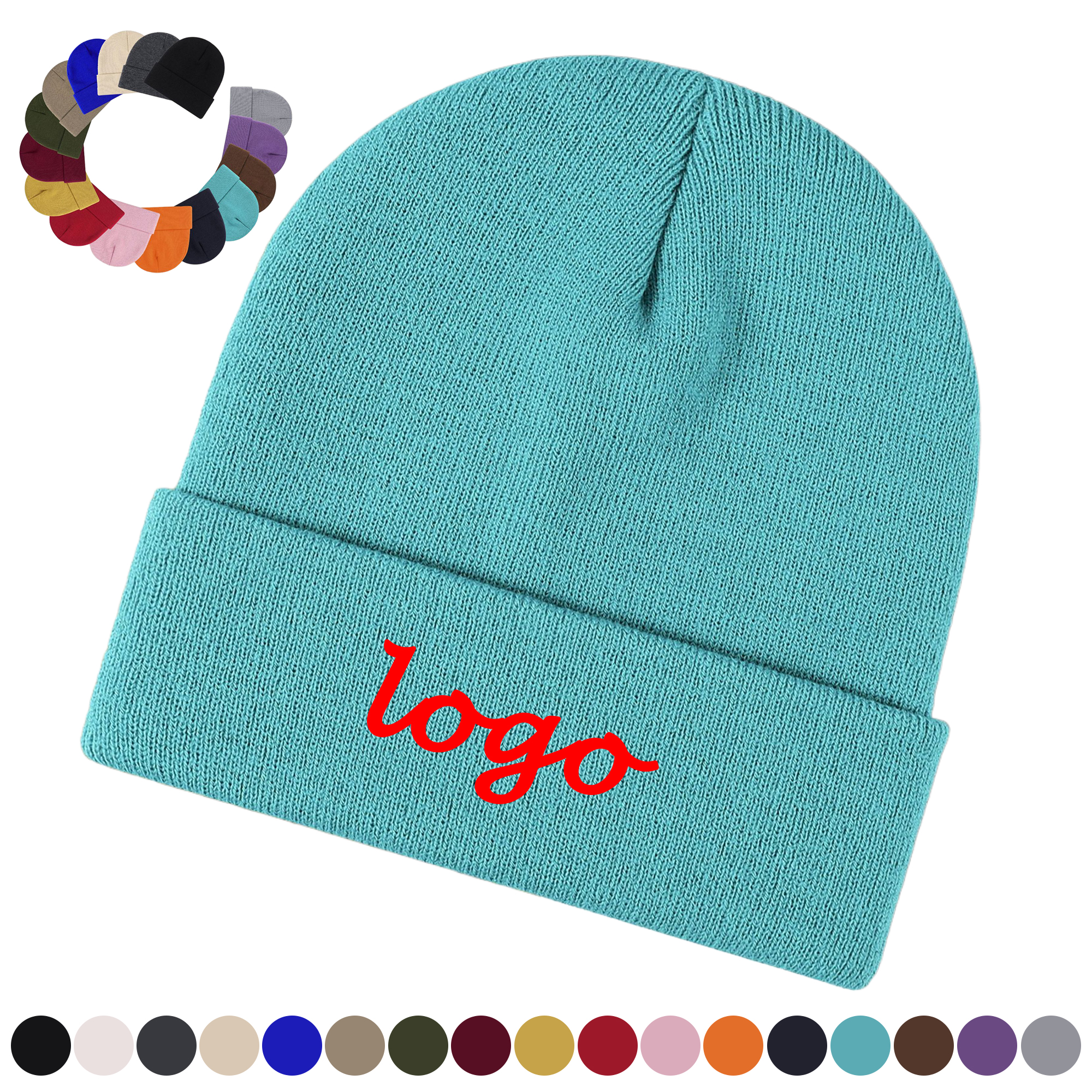 Winter Thermal Embroidered Beanie for Women Men MOQ20 4