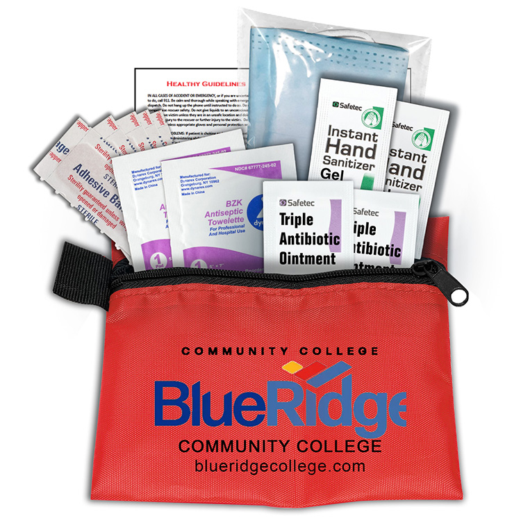 Bixby Plus San" 13 Piece Mask & Sanitizing Safety Kit inserted into Zipper Pack 27