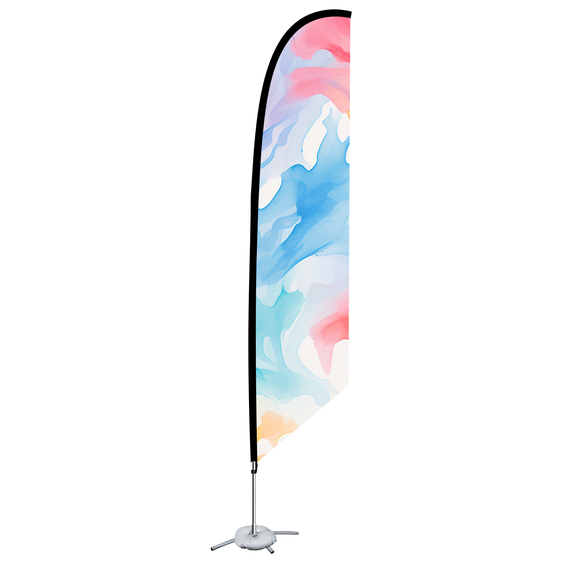9ft Two-Sided Printed Feather Beach Flag Kit With Cross Base & Water Bag 5