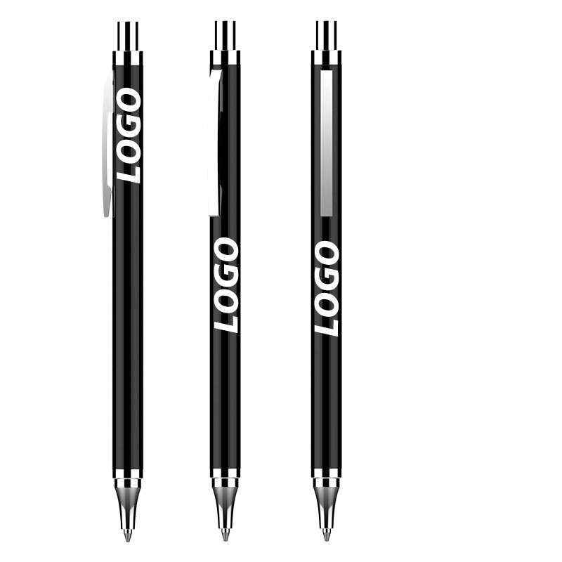 Custom Stainless Steel Ballpoint Pen Black Ink 3