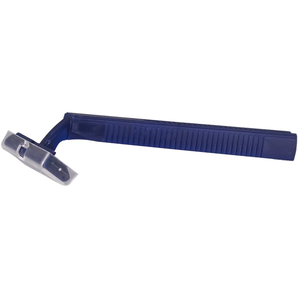 Twin Blade Disposable Razors - Navy Plastic Guard 1