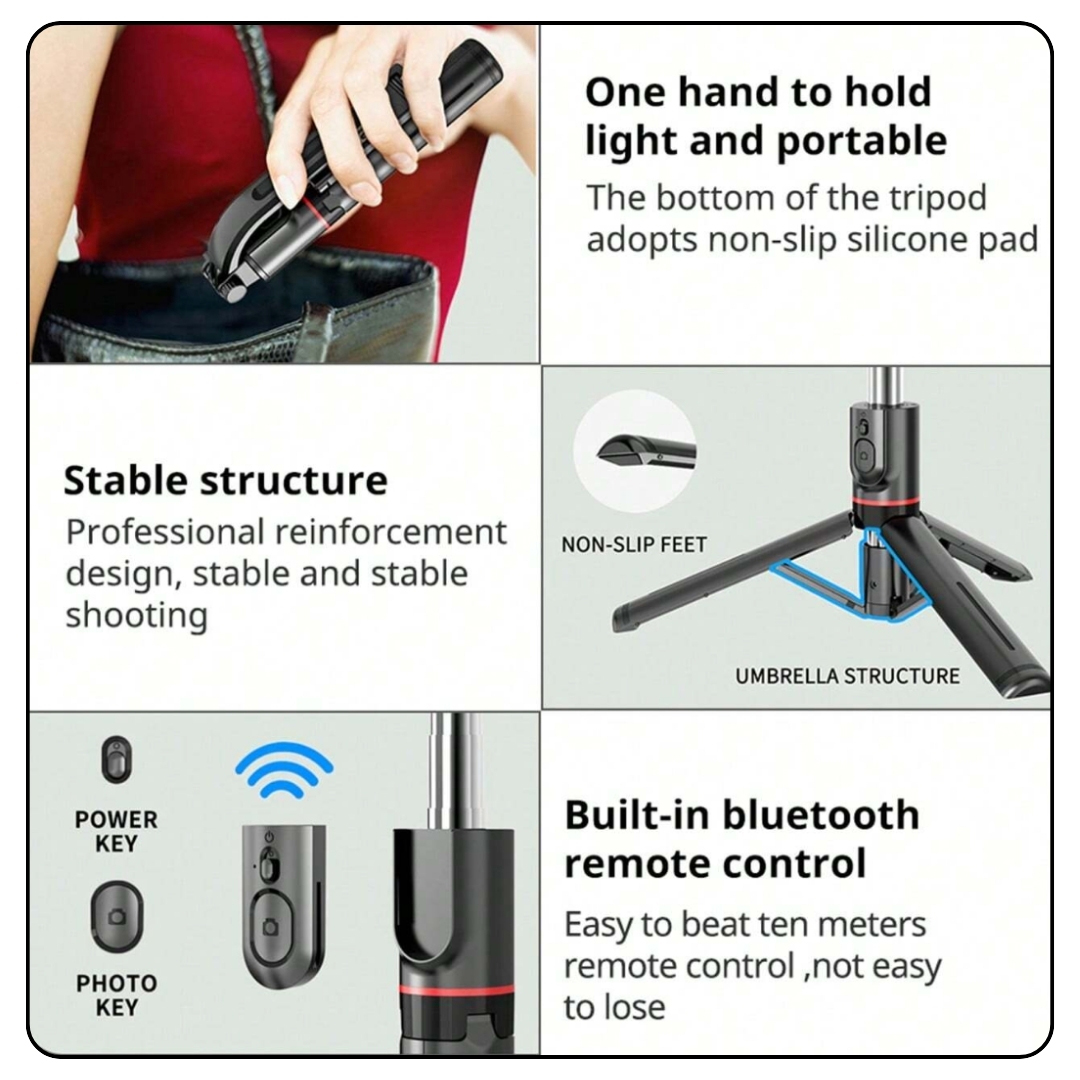 Bluetooth Portable Tripod Selfie Stick 12