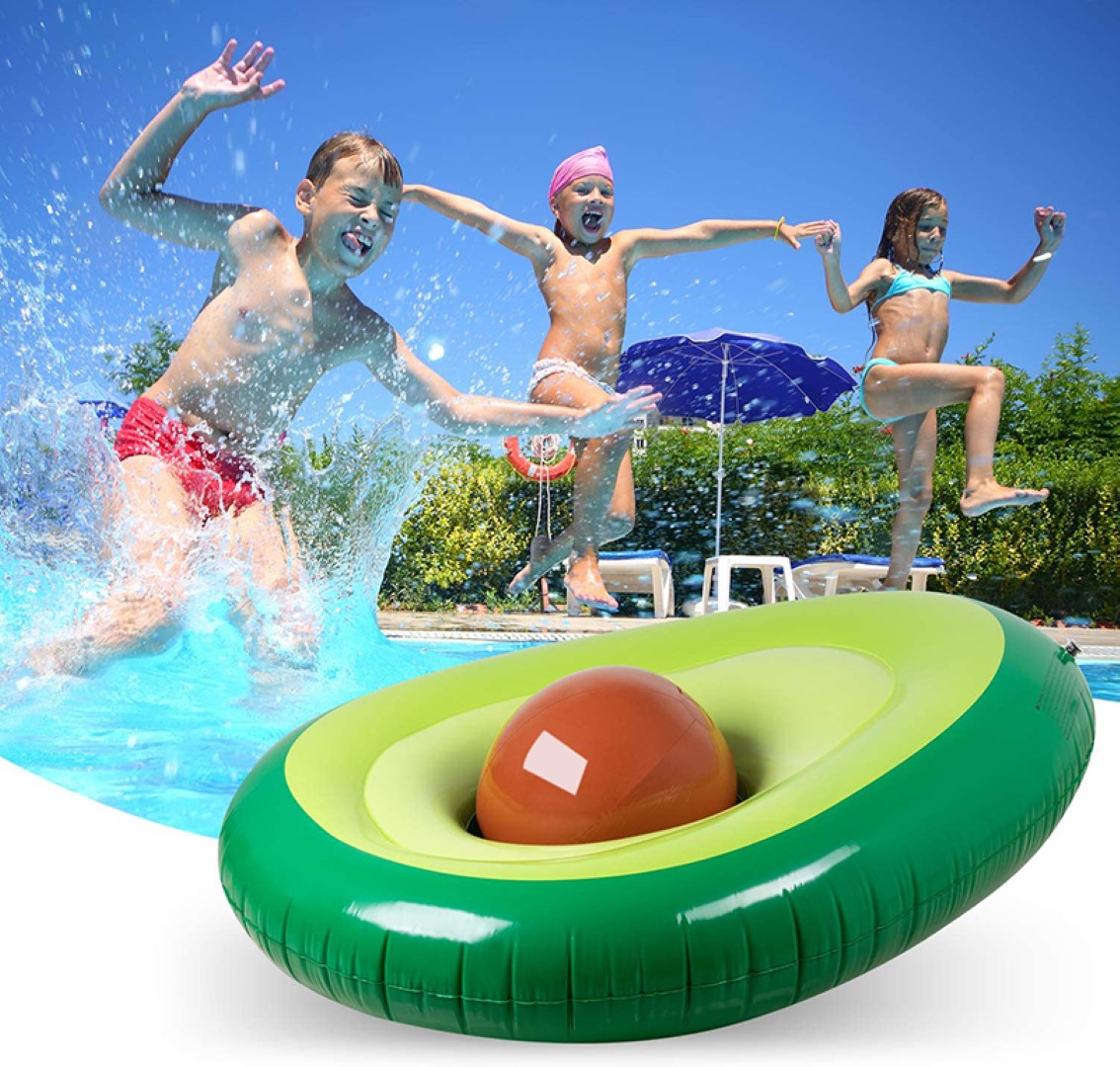 Inflatable Avocado Pool Float Floatie With Ball 5