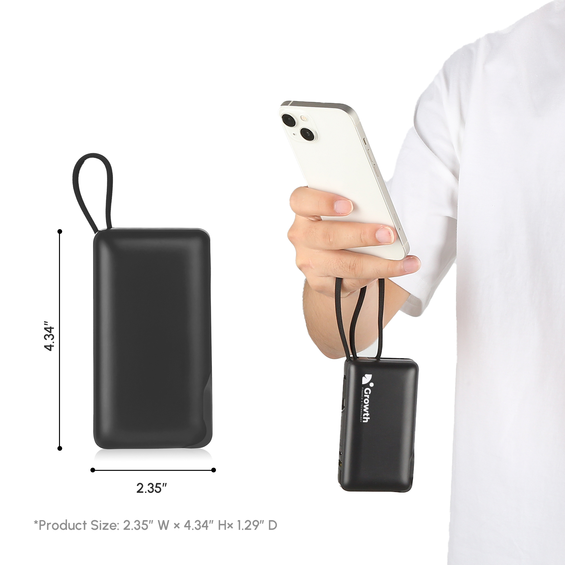 10000mAh 20W PD Power Bank With AC Plug & Built-In Dual Cables 1