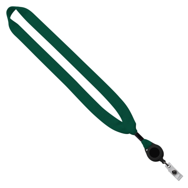 3/4" Cotton Lanyard with Metal Crimp & Retractable Badge Reel 43