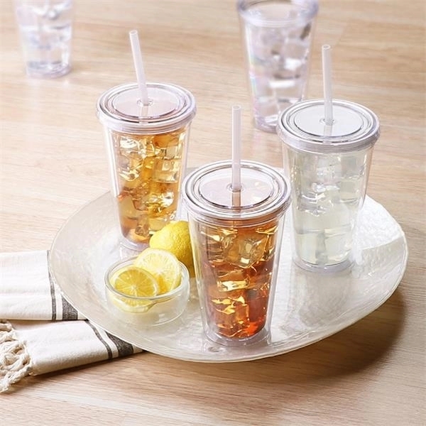 16oz Double Wall Tumbler with Straw 4