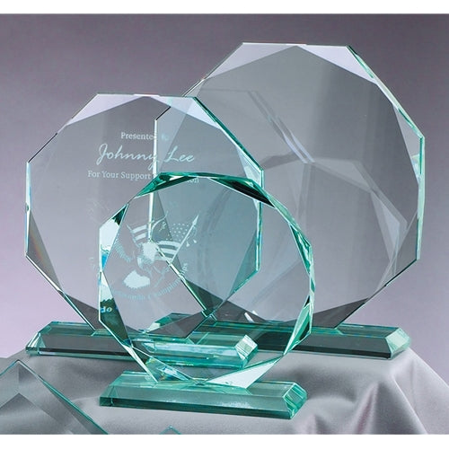 Beveled Jade Glass Octagon Award 4