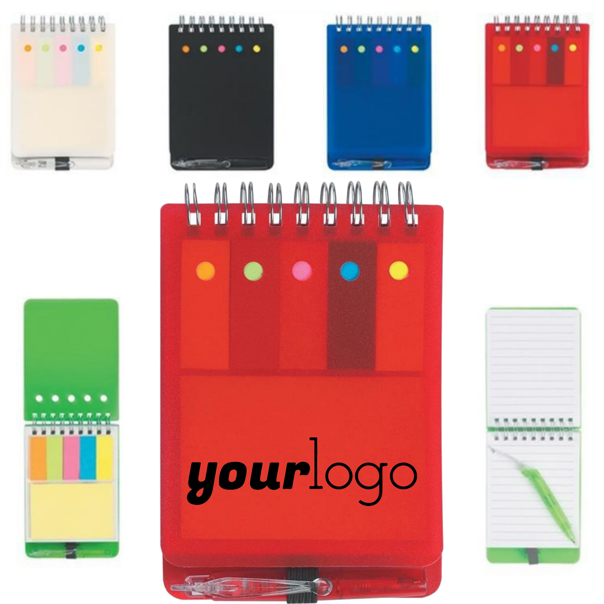All - in - One Spiral Notebook: Sticky Notes, Writing Pad & Pen Included 2