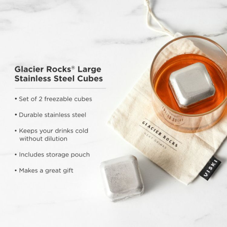 Viski® Glacier Rocks® Large Stainless Steel Cubes 3