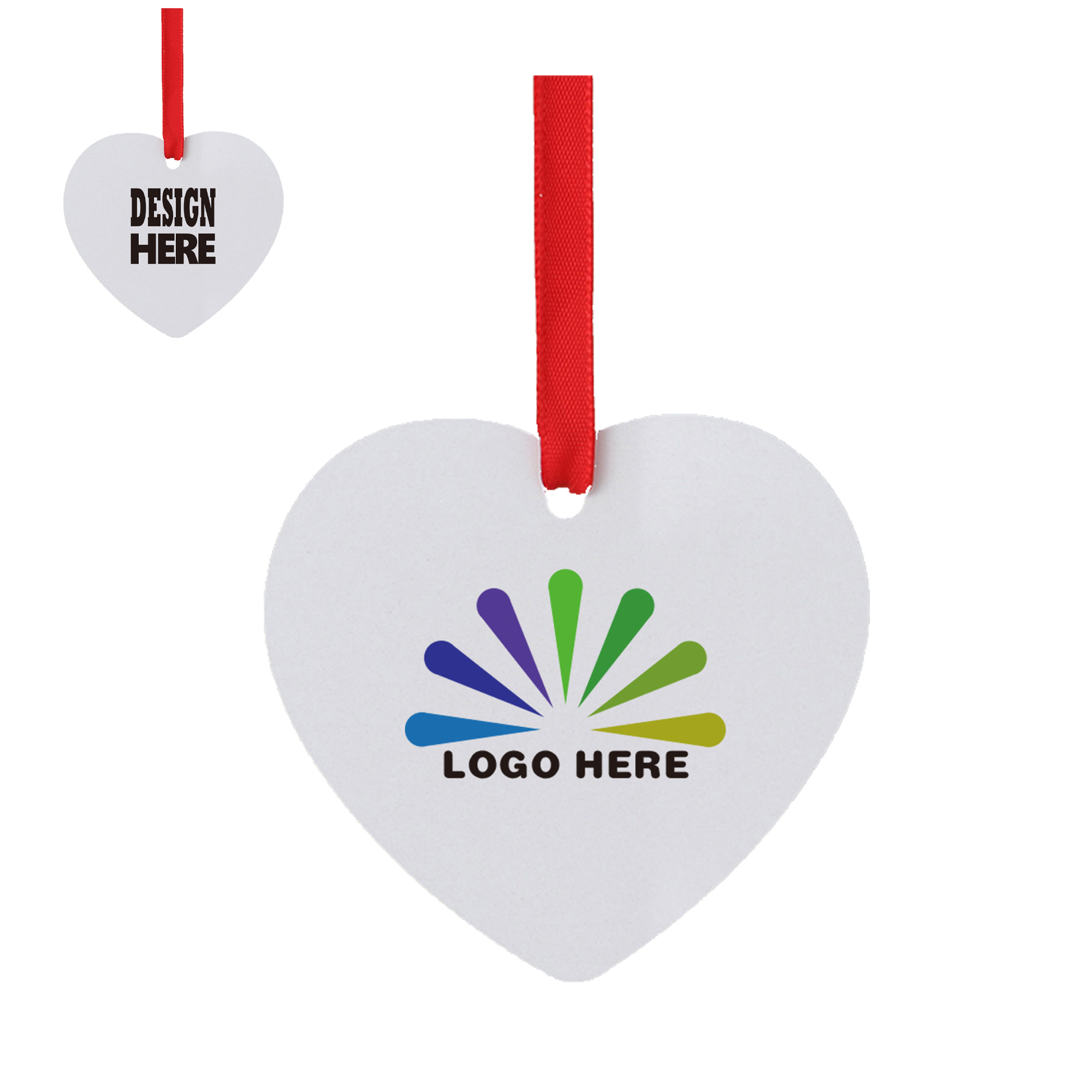 MOQ50 Heart-Shaped Aluminum Christmas Hanging Ornament 2