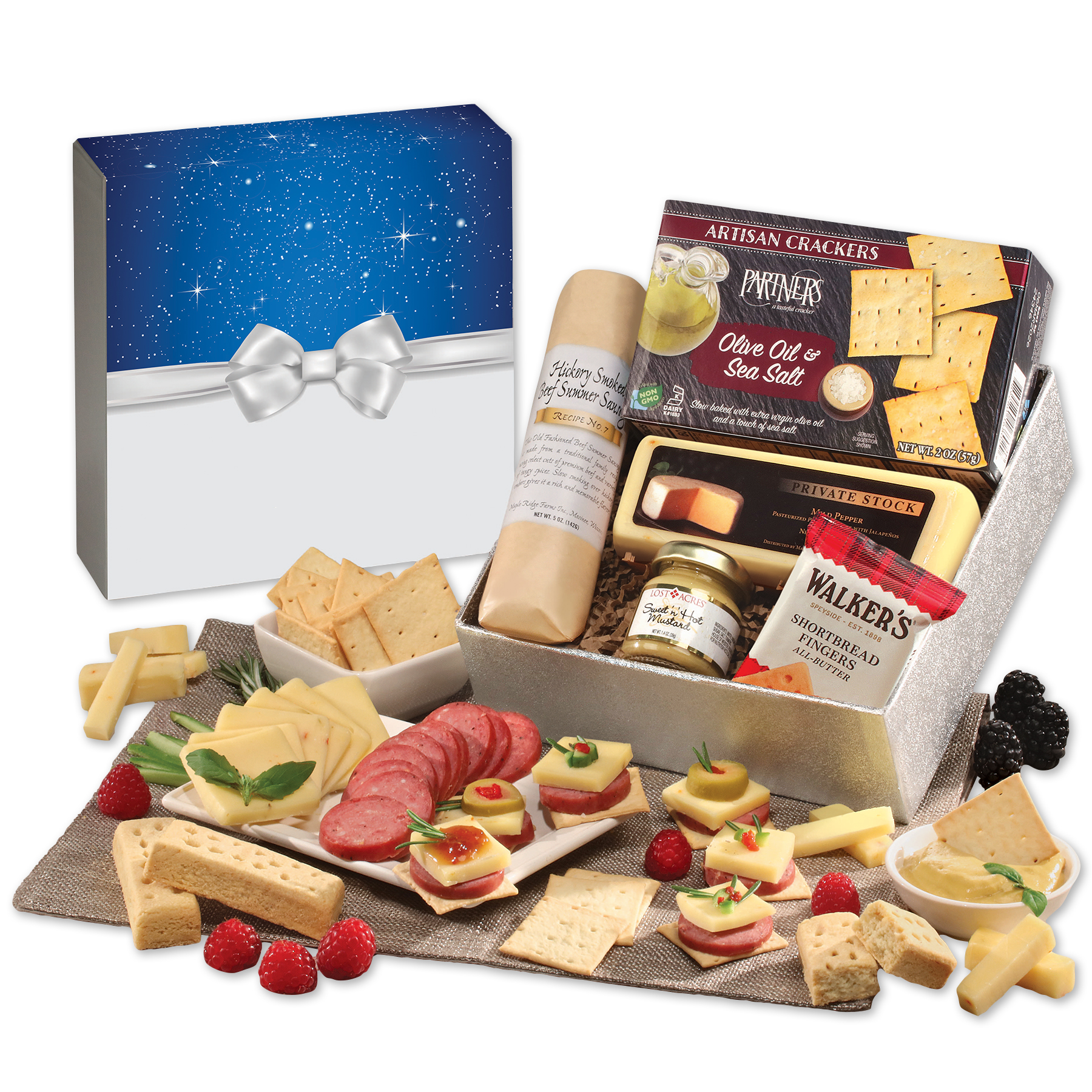 Shelf Stable Snack Lover's Gift Box with Bow Sleeve 3