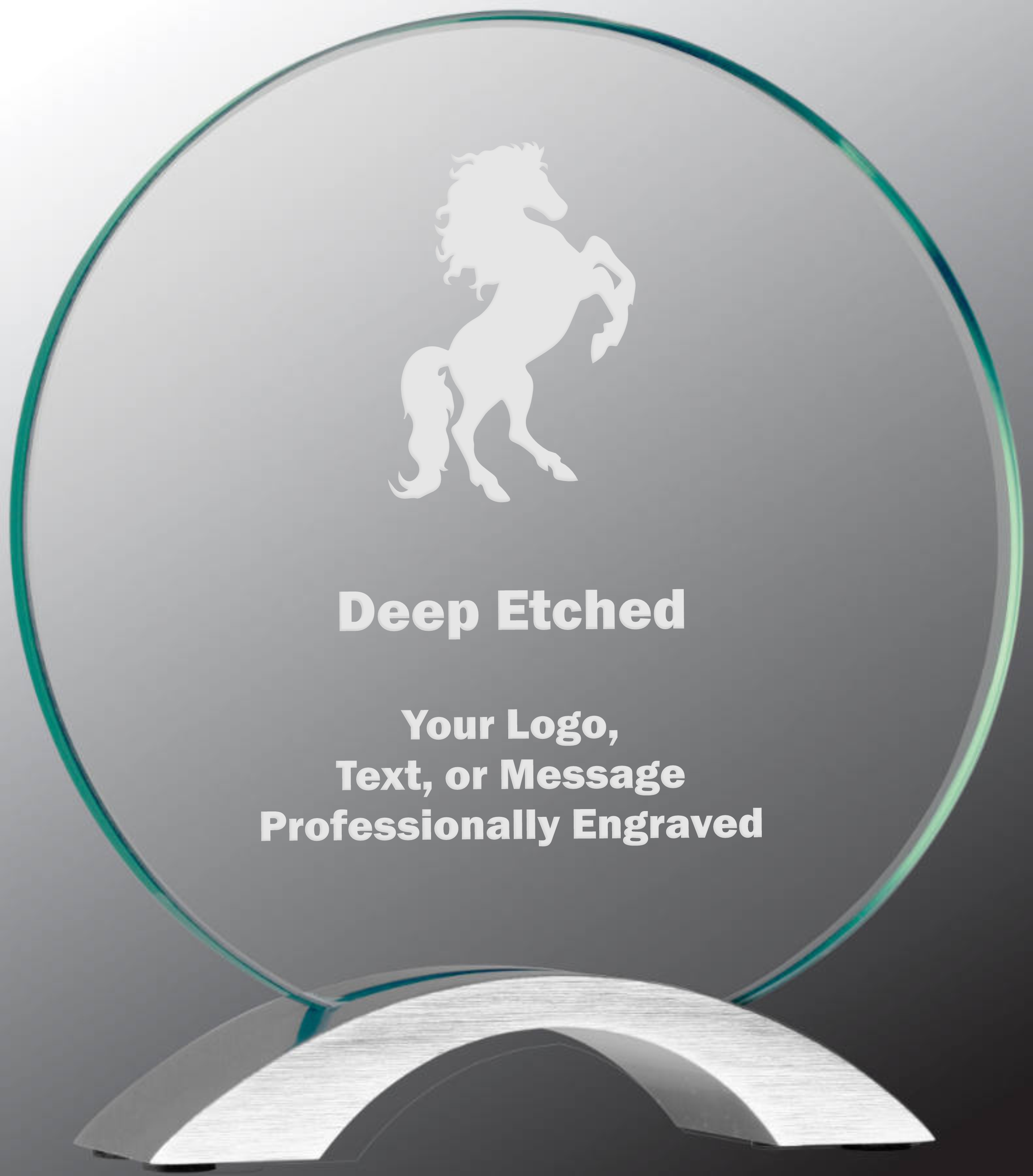 7 1/4" Round Cosmic Glass with Silver Base Award