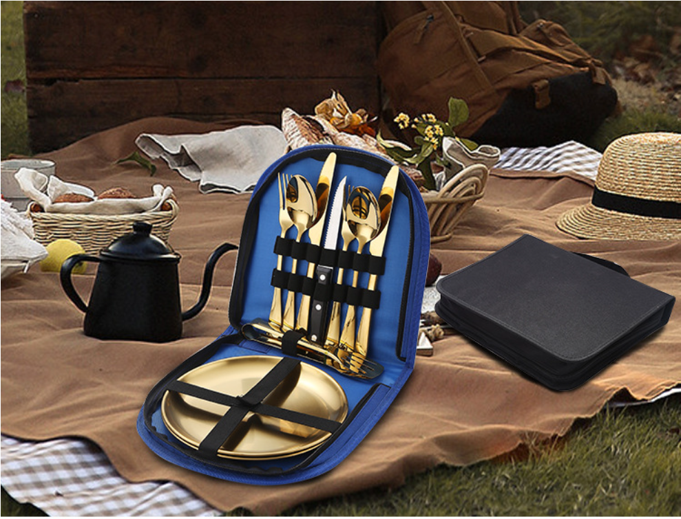 10 Pieces / Kit Portable Tableware Picnic Utensil Set 2
