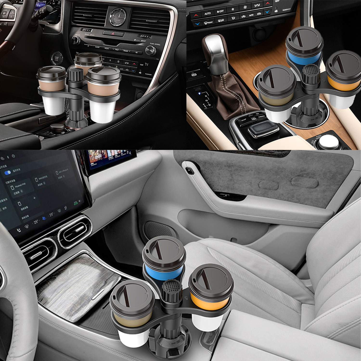 3 in 1 ABS Adjustable Car Cup Holder 7