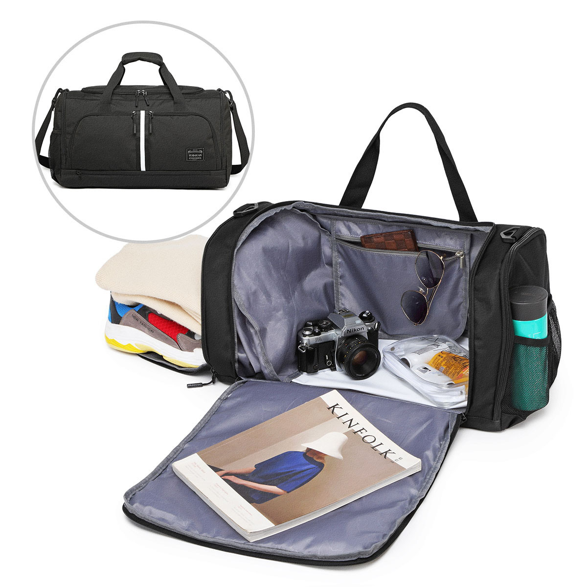 Sports Gym Bag / Wet Pocket And Shoes Compartment 8