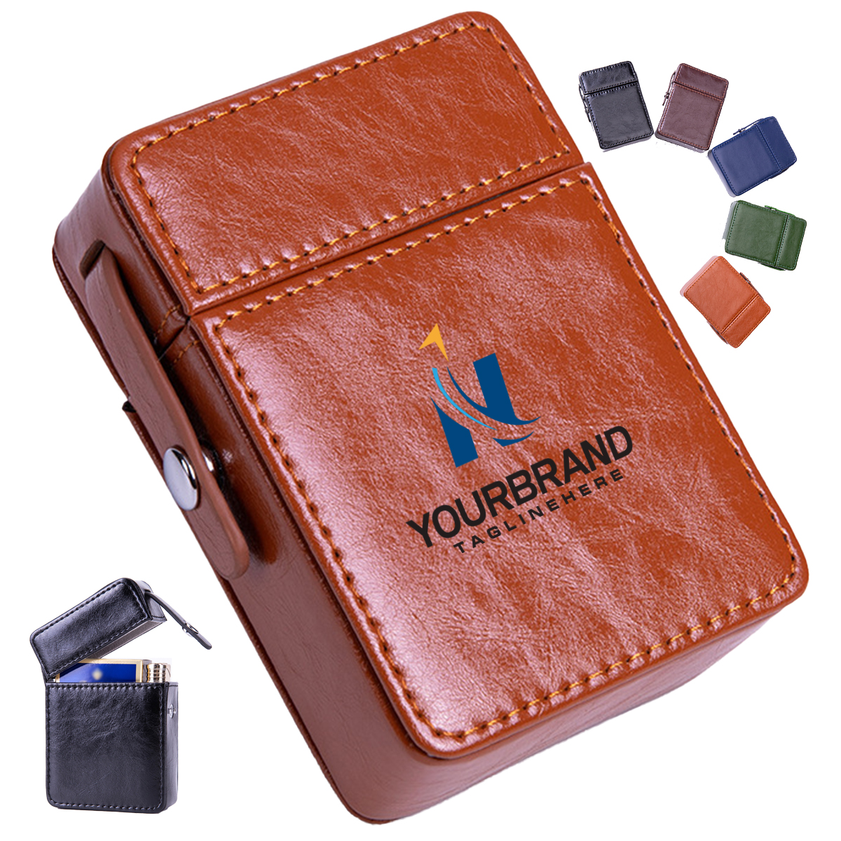 Regular Rugged Cigarette Case Vintage Crazy Horse Leather 2