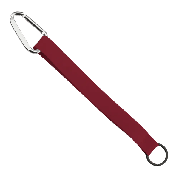 3/4" Sewn Polyester Keychain with Metal Split-Ring and Carabiner 180