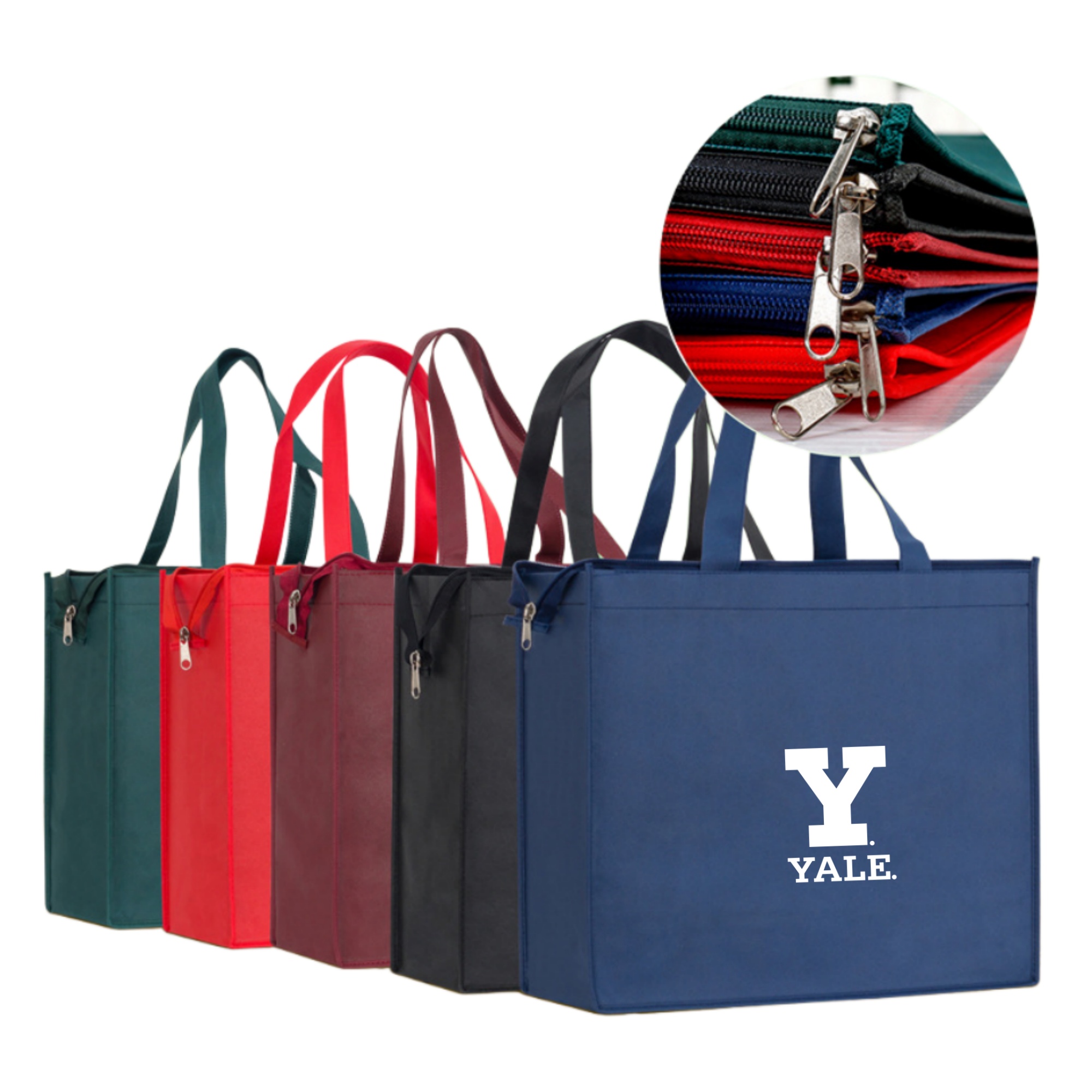 Non-Woven Reusable Grocery Zipper Tote Bags 2