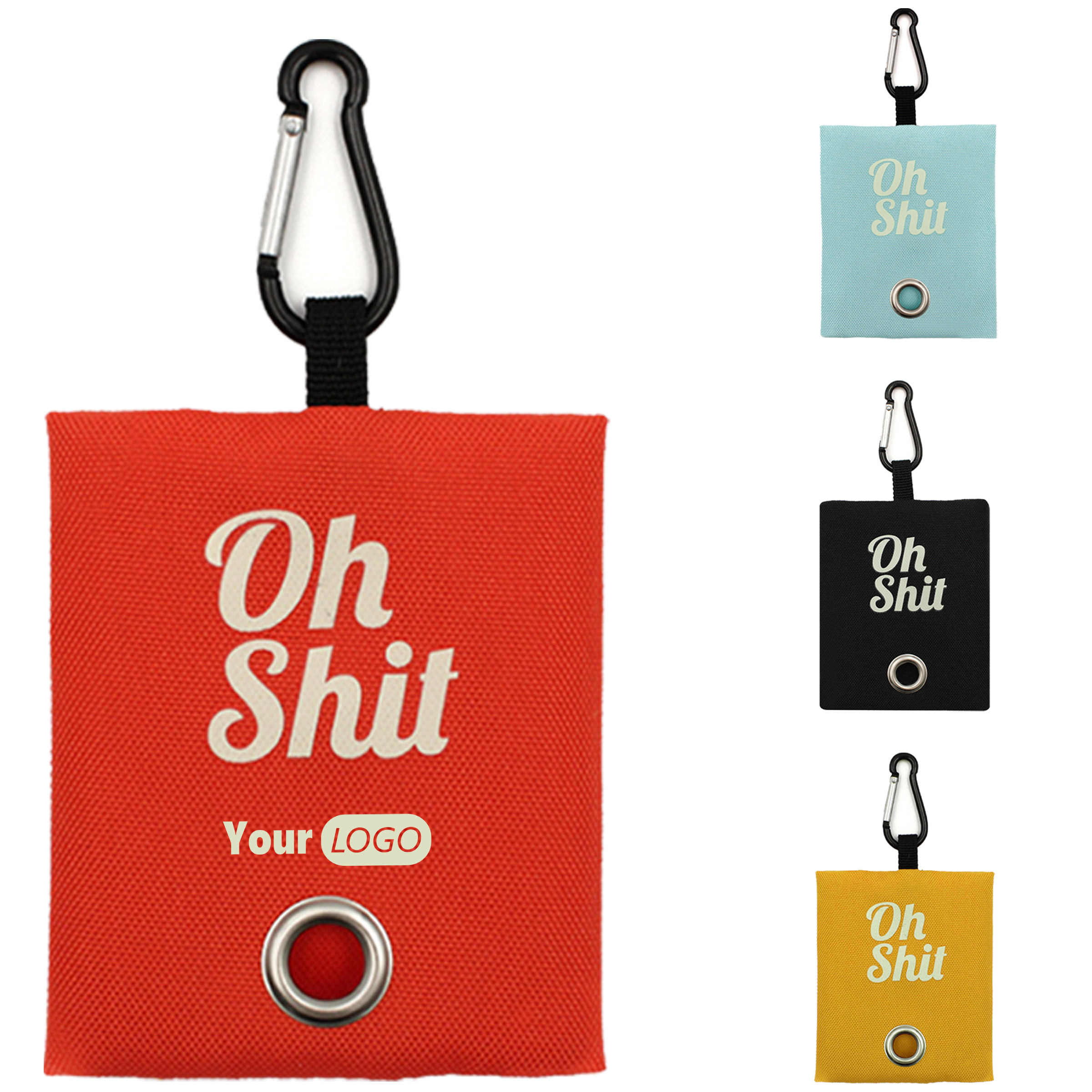 Cloth Funny And Durable Dog Poop Bag Holder With Metal Grommet Design 1