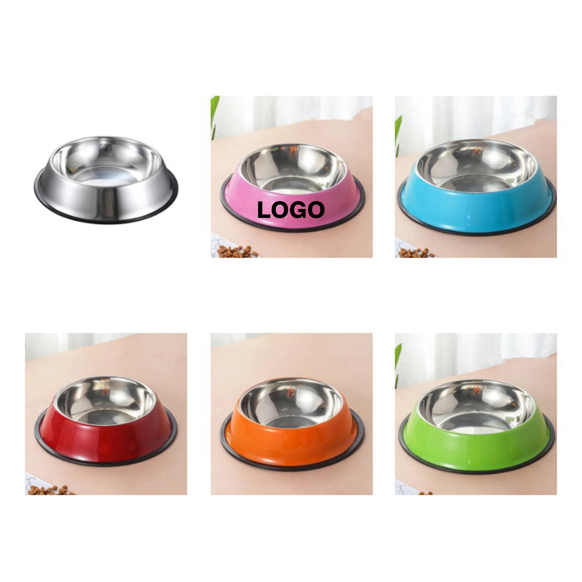 5.9"Pet Anti Spill Stainless Steel Food And Water Basin 1