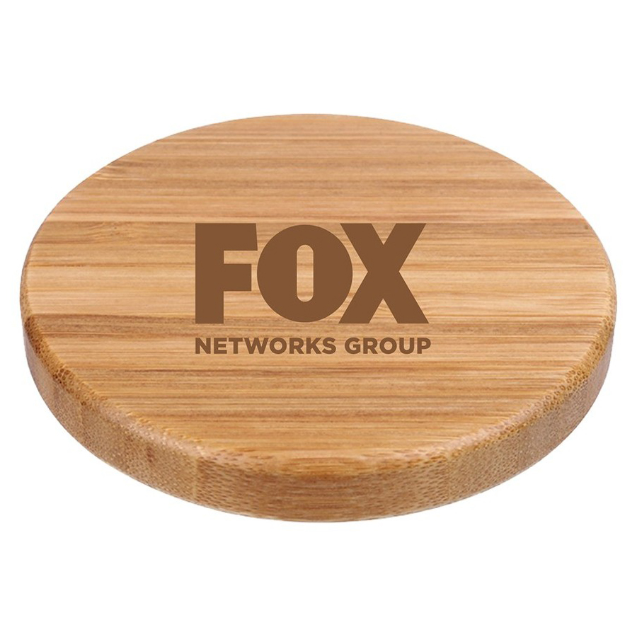 Slim Round Bamboo Qi Wireless Charging Pad 5