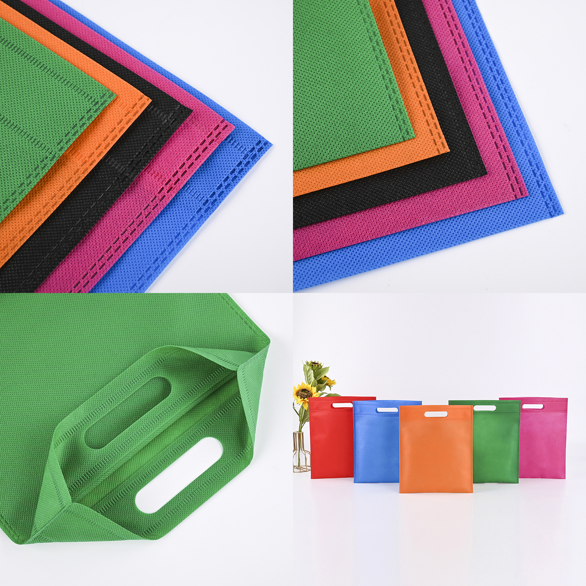 MOQ50 Die Cut Non-Woven Bag 10"L x 14"H 4